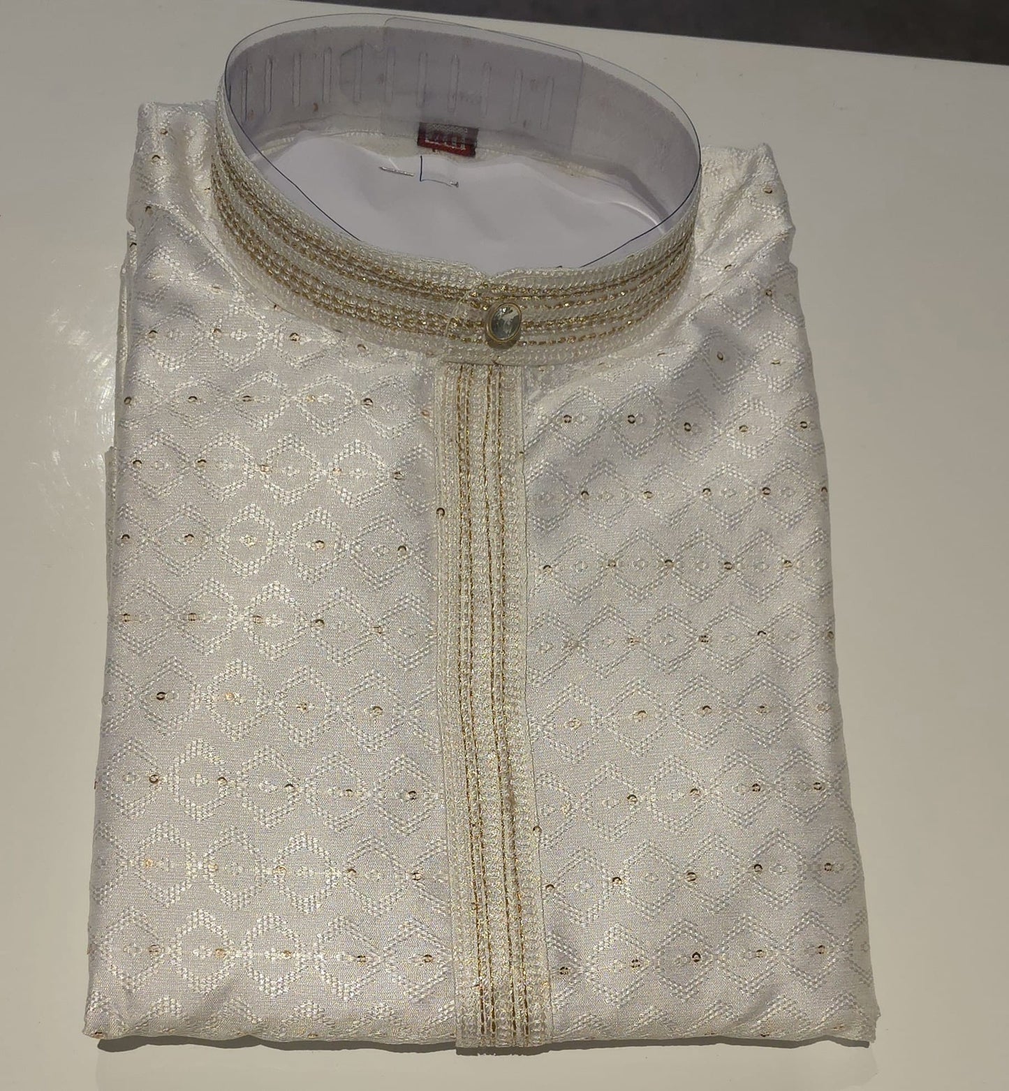 Mens embroidery Kurta - White