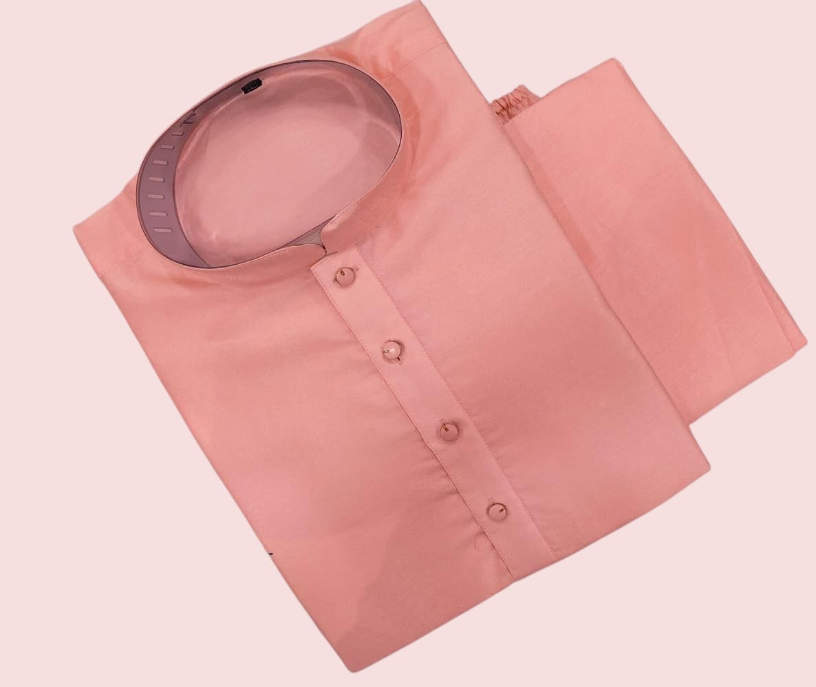 Men’s Light Pink Kurta Payjama set – Summer Essentials (MK33)