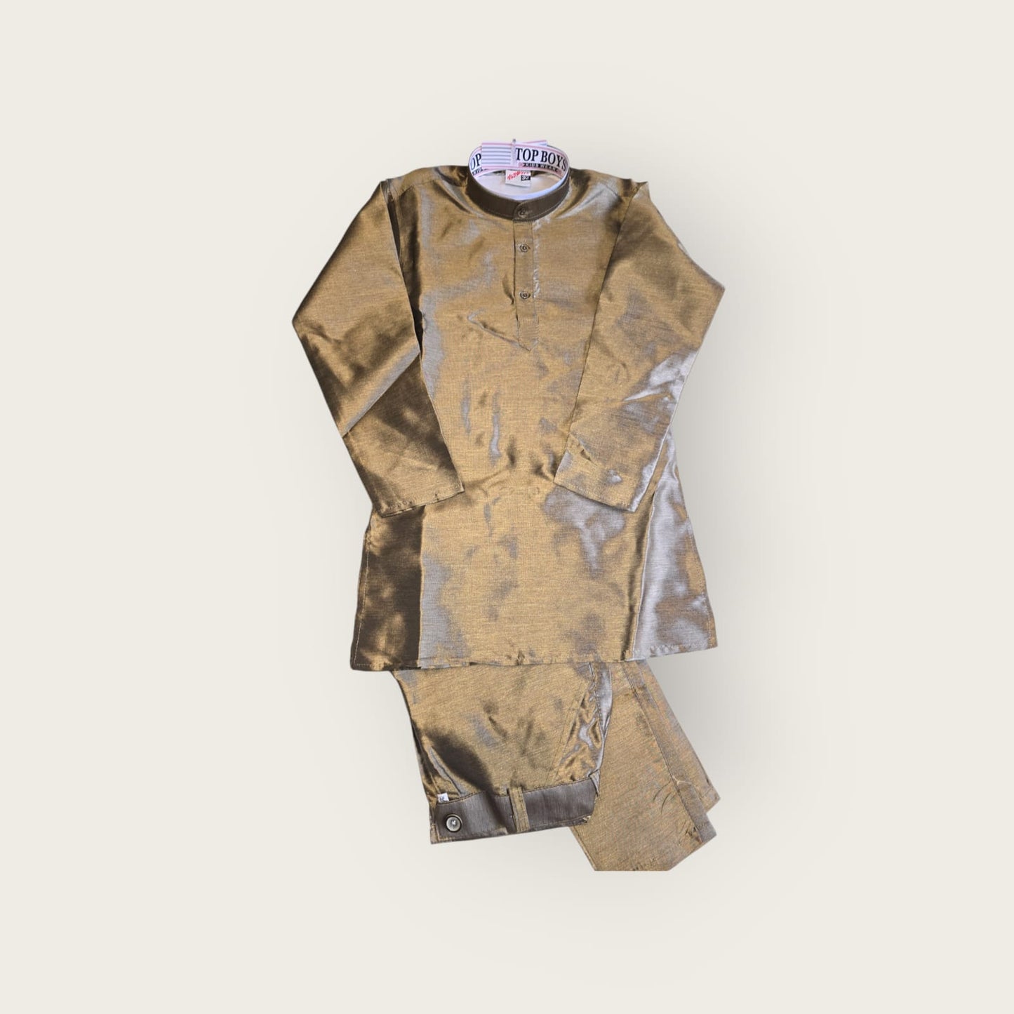 Readymade Golden Kids Kurta Pajama & Jacket - Black