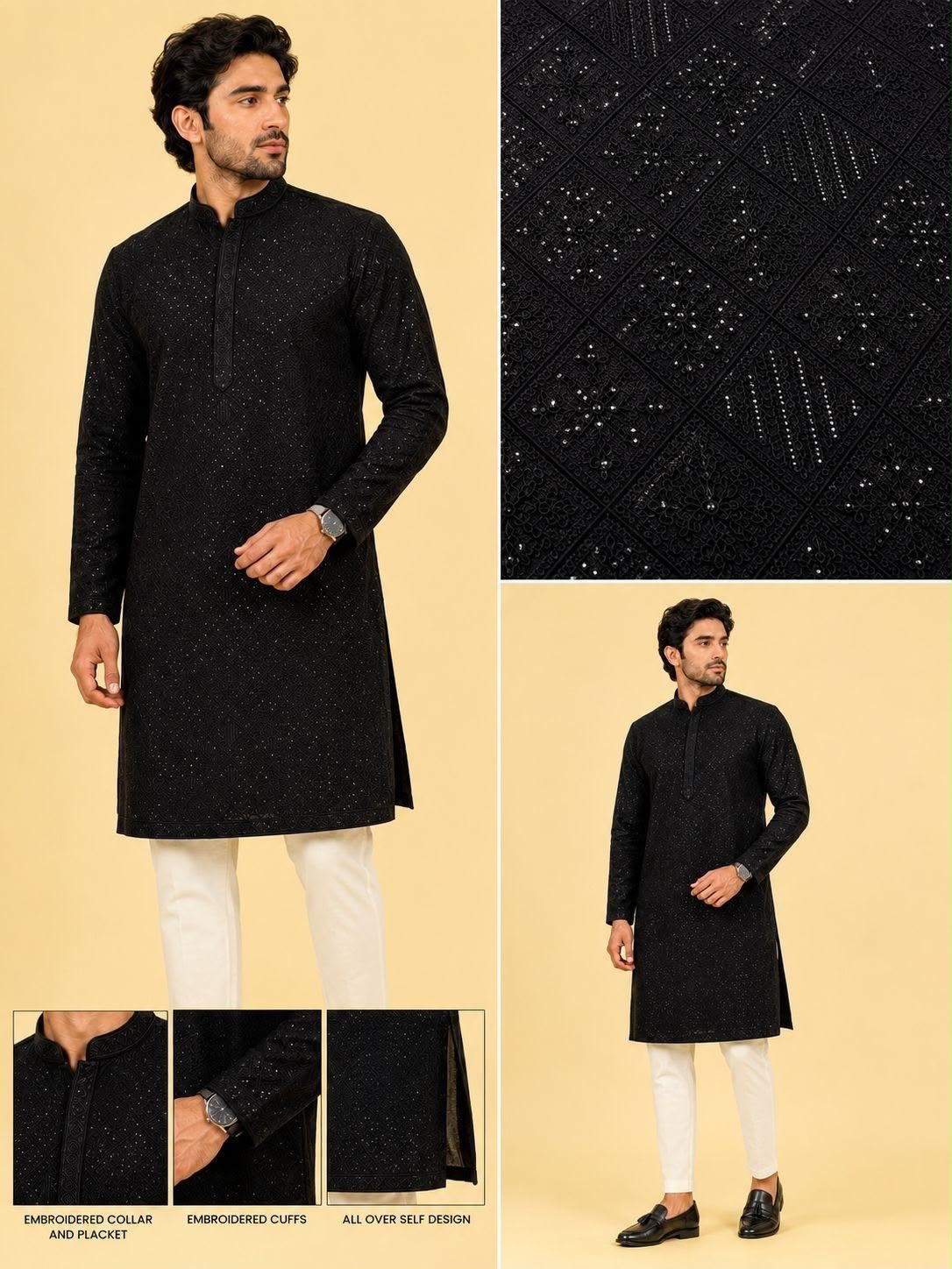 Black  Men's Kurta Melbourne