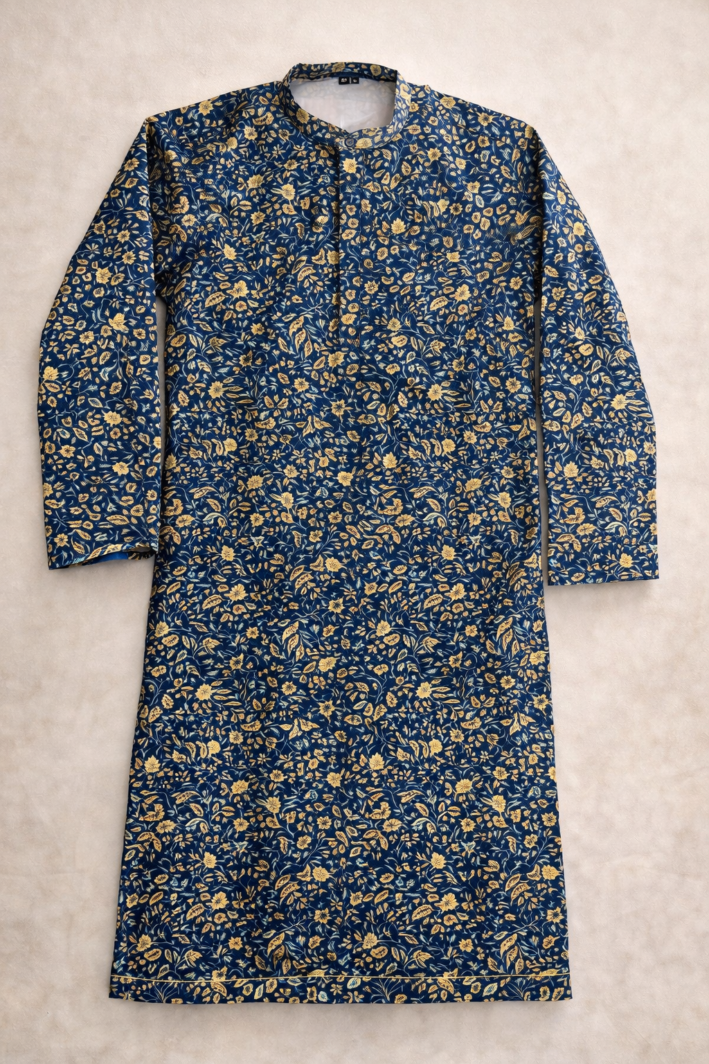 Dark Green Floral Print Men’s Kurta – Festive & Wedding Wear(MK78)