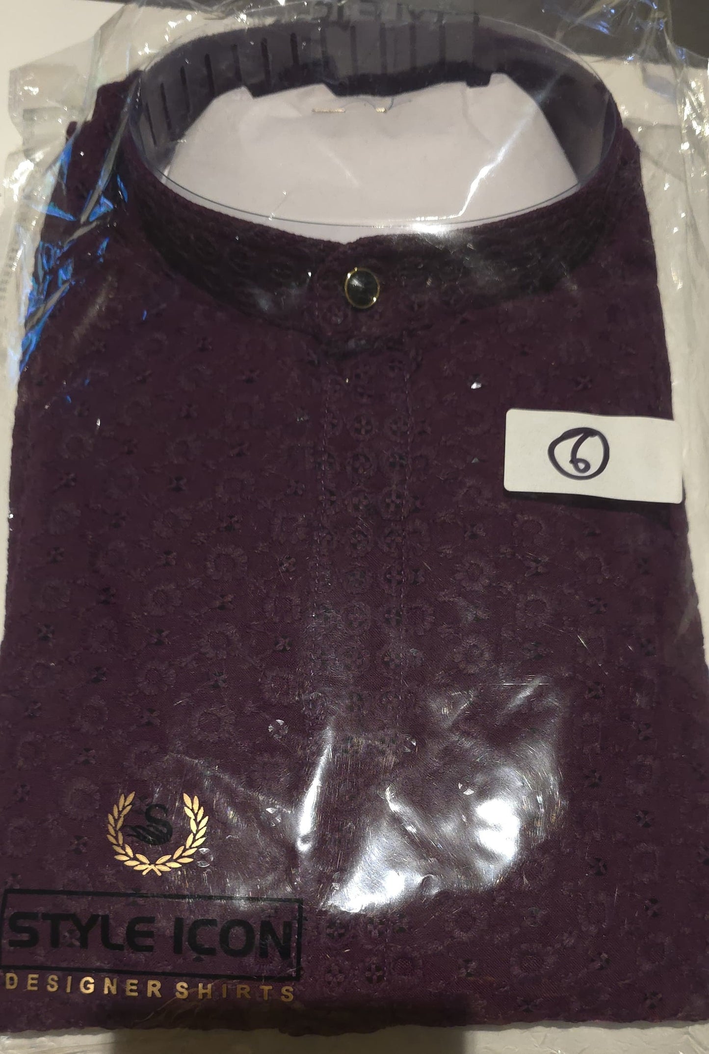 Mens Sequence Kurta -Wine