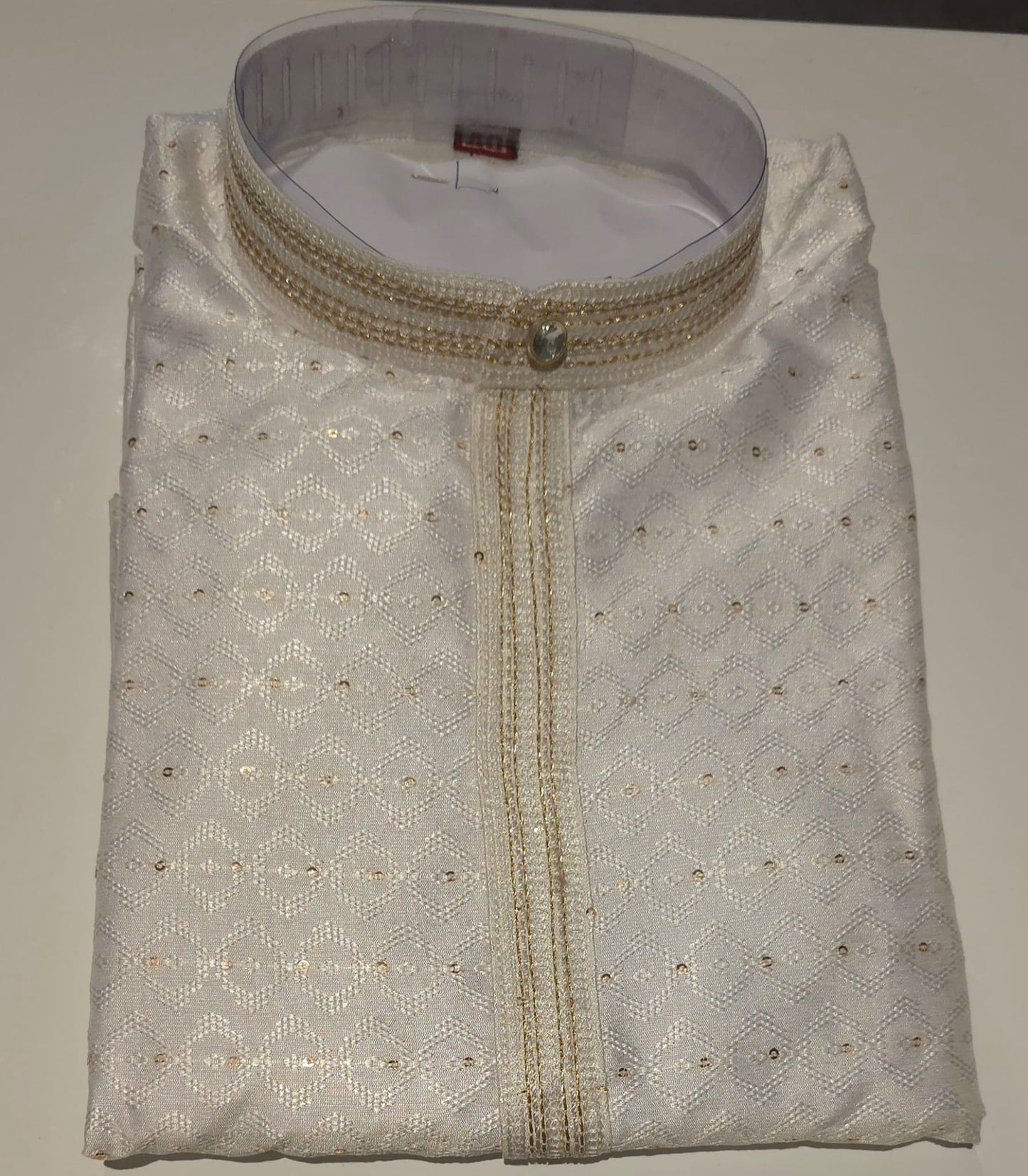 Mens embroidery Kurta - White