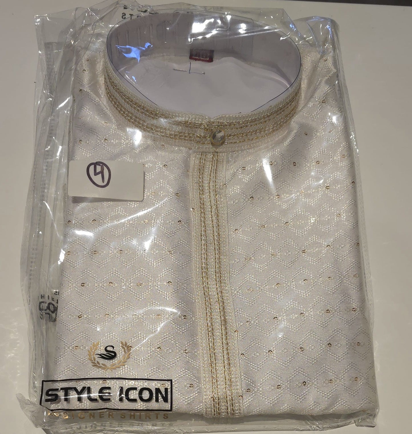 Mens embroidery Kurta - White