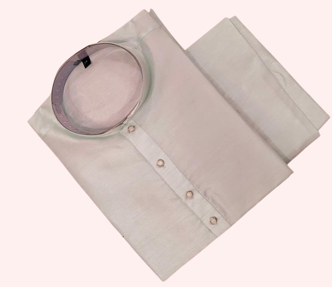 Men’s Light Blue Silk Kurta Payjama– Elegant Summer Style (MK34)