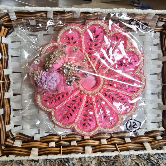Laddu Gopal Dress & Pagadi combo (~8 inches),  size 4 – Pink-12