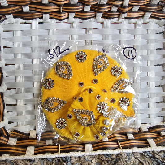 Laddu Gopal Dress & Pagadi combo (~6 inches),  size 2/3 – Yellow-11