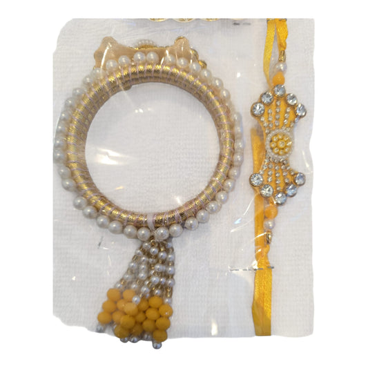 Pearl Bhaiya Bhabhi Rakhi Set – Floral Design