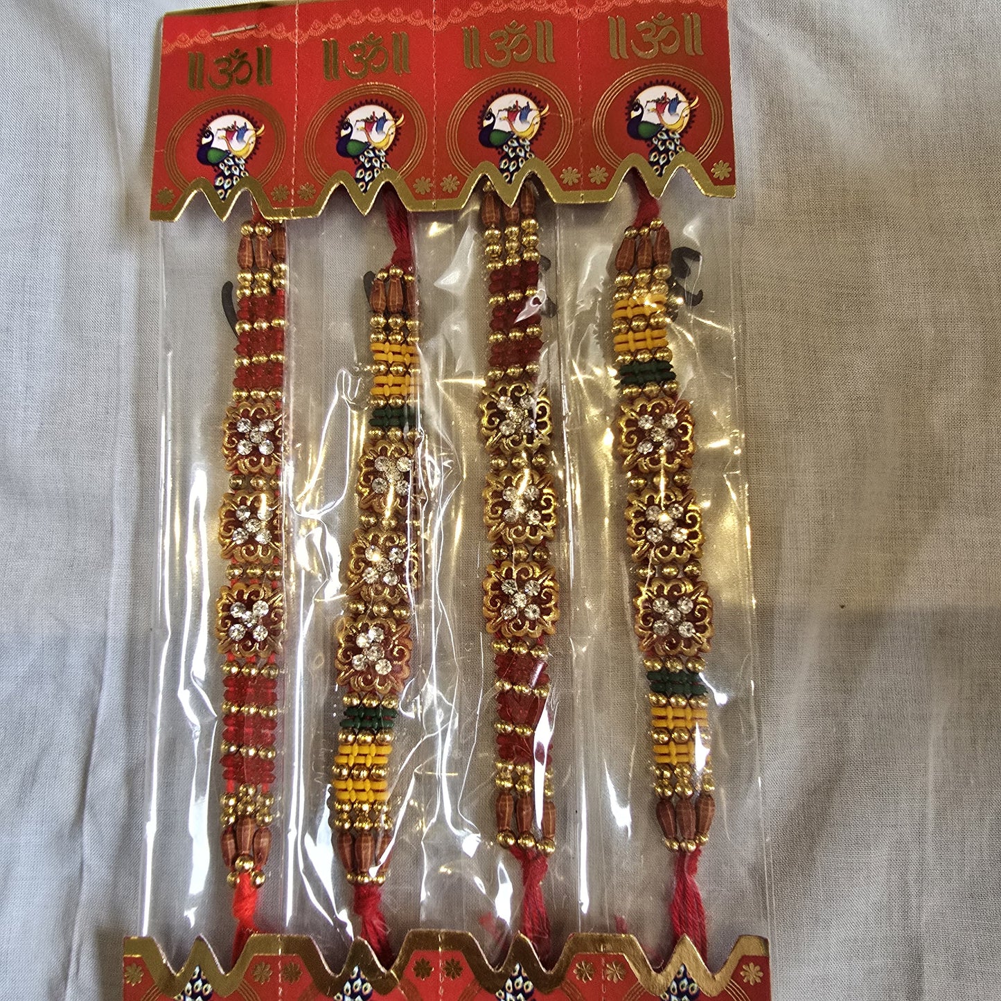 Traditional Red & Gold Rakhi Set – Elegant Raksha Bandhan Rakhis for Brothers