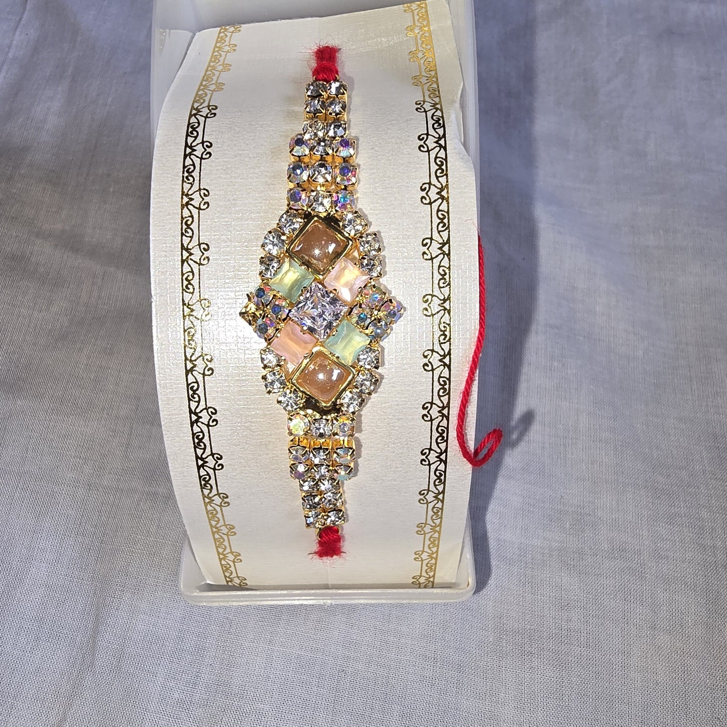 Premium Stone-Studded Designer Rakhi – Crystal Rakhi for Brother