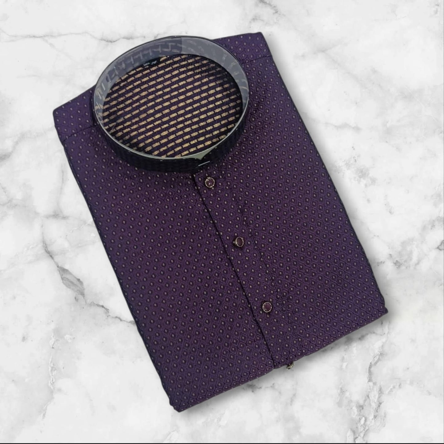 Violet/ Wine Silk Kurta Shirt | Premium Ethnic Wear for Men | MK49