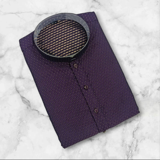Violet/ Wine Silk Kurta Shirt | Premium Ethnic Wear for Men | MK49