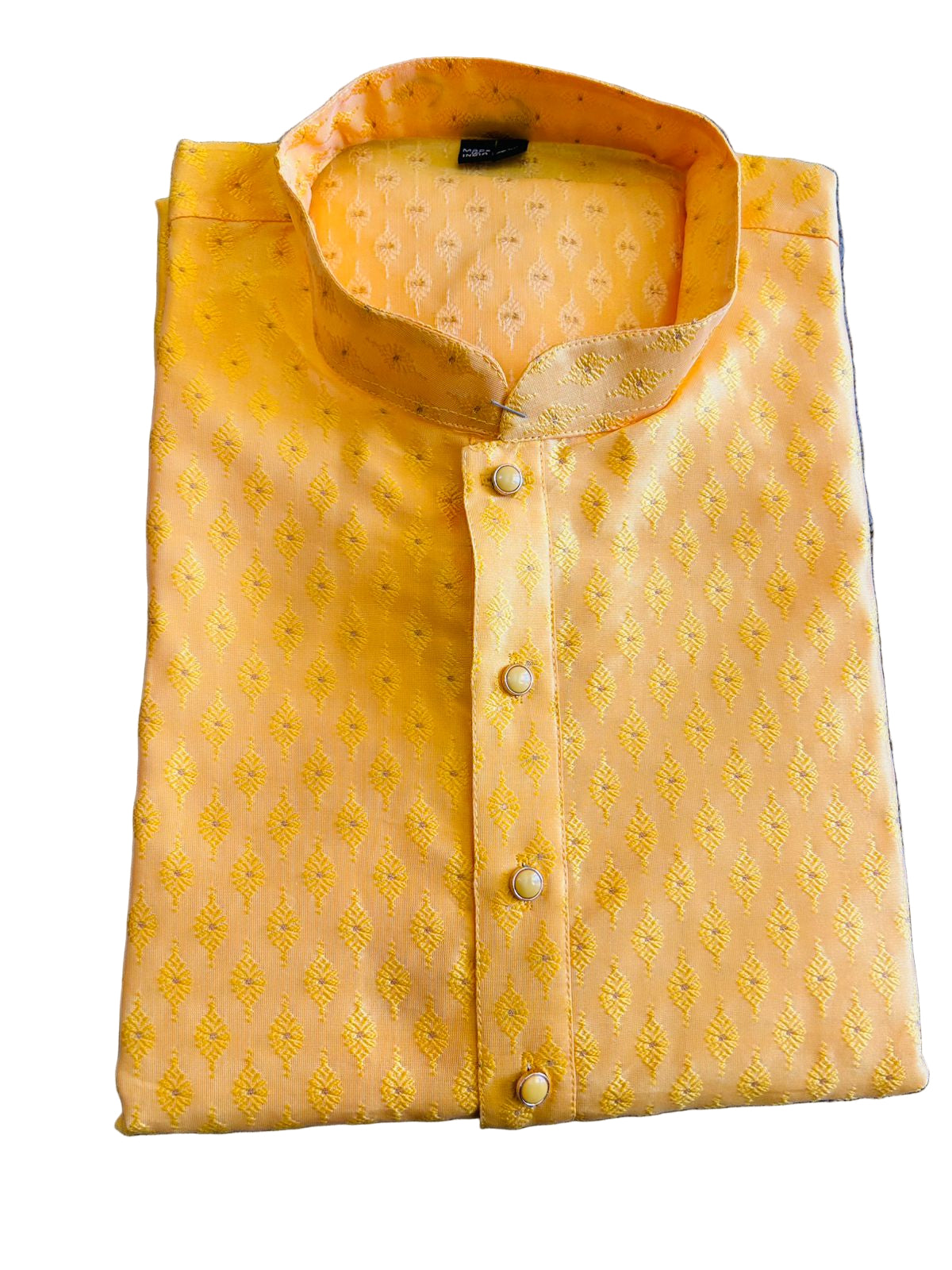 Golden Yellow Men’s Kurta| Festive & Wedding Ethnic Wear -MK65