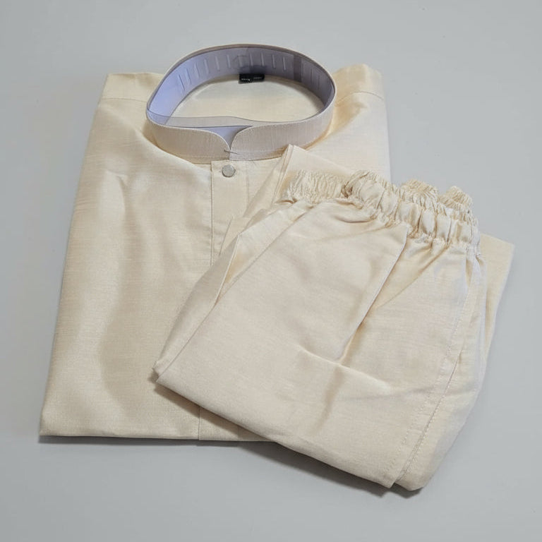 Men’s Cream Kurta Pajama Set MK-31