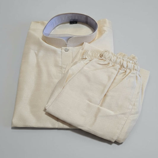 Men’s Cream Kurta Pajama Set MK-31