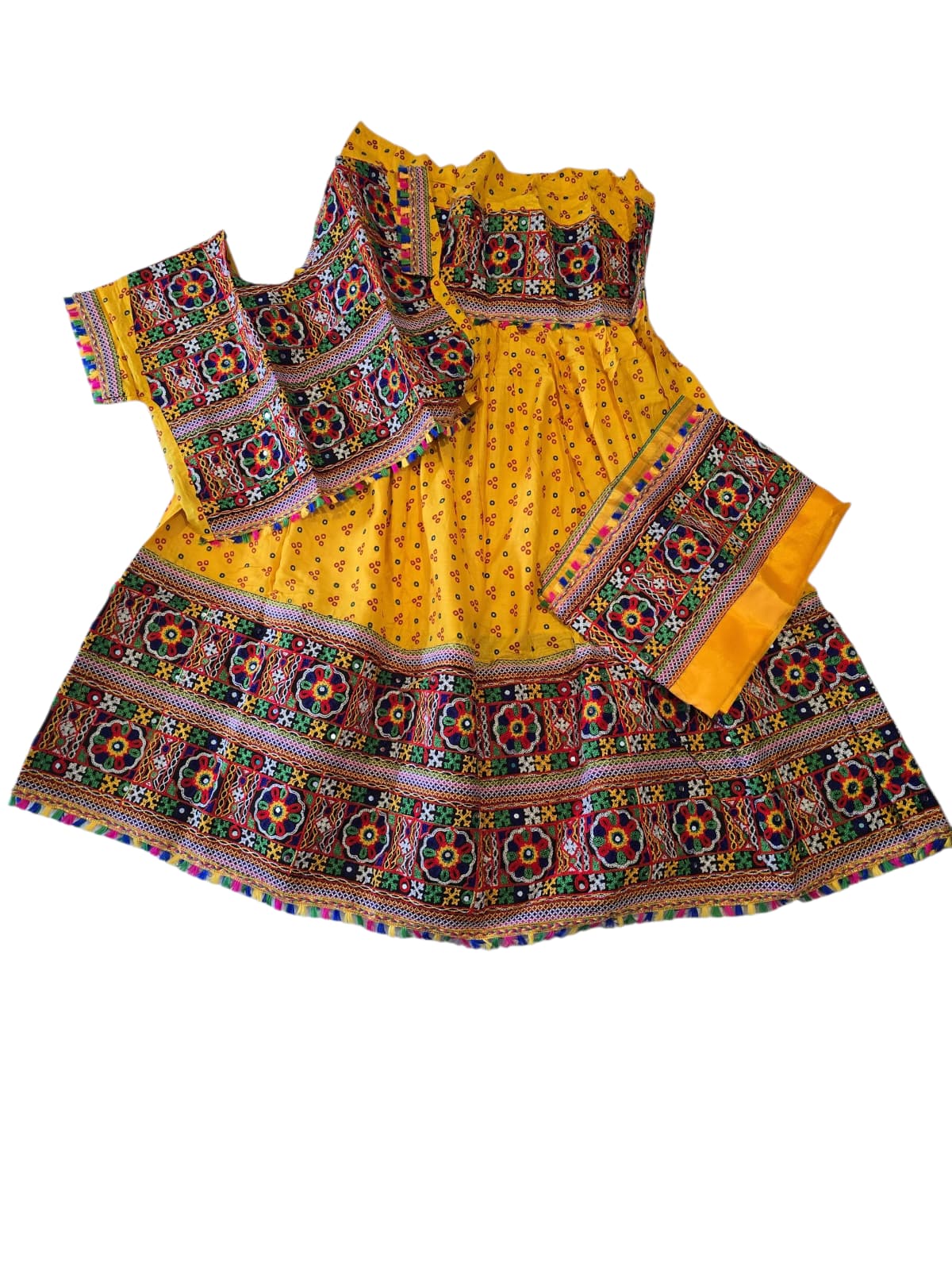 Yellow Printed Lehenga Choli