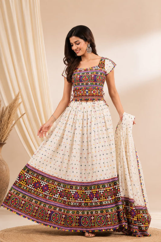 Multicolour Printed Chaniya Choli with Dupatta – Festive Ethnic Wear -N3