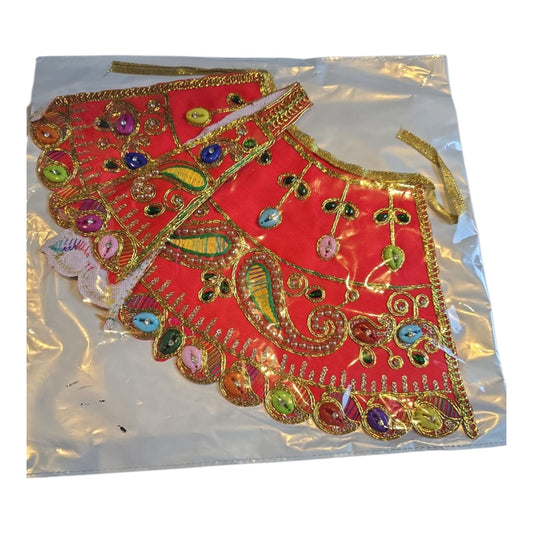 ZD8 - Durga ji lehnga chunri -Red/Orange
