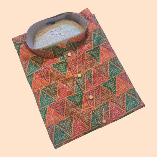 Men’s Multicolor Printed Kurta – Traditional Indian Ethnic Wear