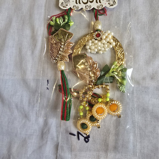 Multicolour Bhaiya Bhabhi Rakhi Set – Pearl and beads work