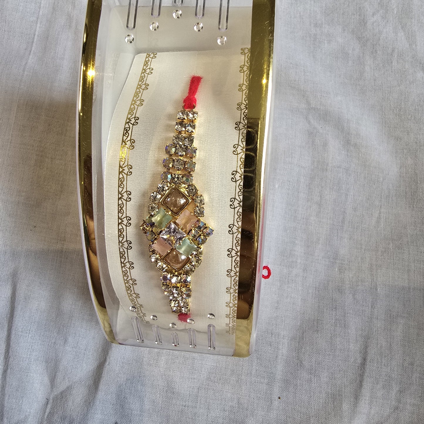 Premium Stone-Studded Designer Rakhi – Crystal Rakhi for Brother